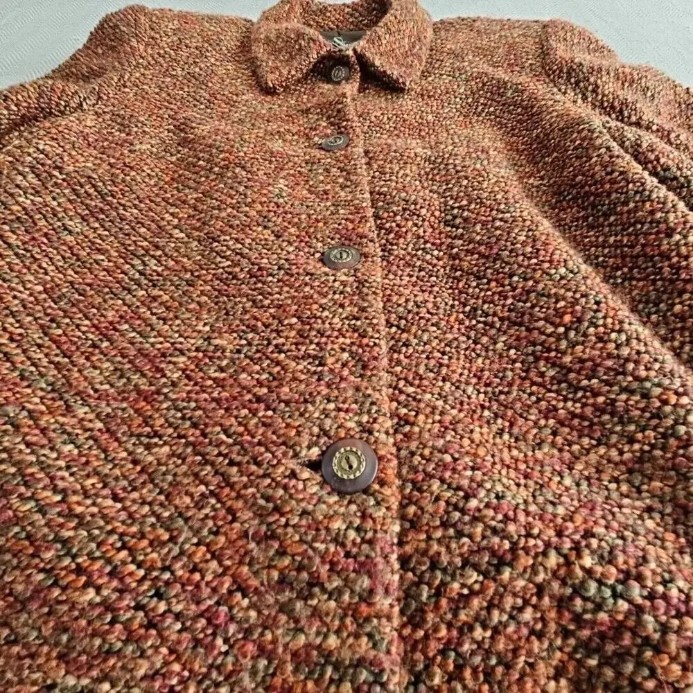 Requirements Tweed‎ Blazer Women's 14 Jacket Textured Multicolor Vtg 90's Office